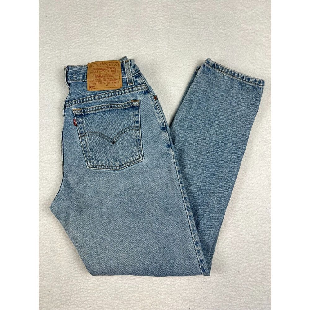 Vintage Levis Jeans Womens Sz 12 Reg‎ Long 550 USA 90s Tapered High Rise Relaxed